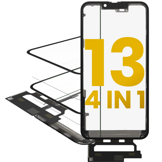 4 in 1 Short Flex (Digitizer Touch With Glass + OCA + Frame Pre-installed) For iPhone 13 (OCA Master)