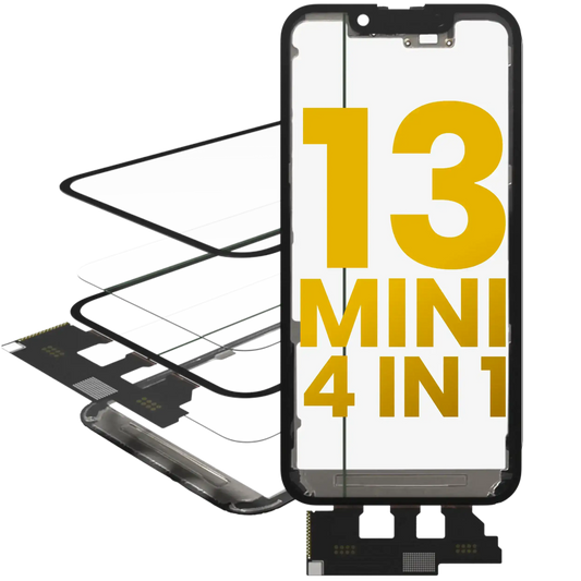 4 in 1 Short Flex (Digitizer Touch With Glass + OCA + Frame Pre-installed) For iPhone 13 Mini (OCA Master)