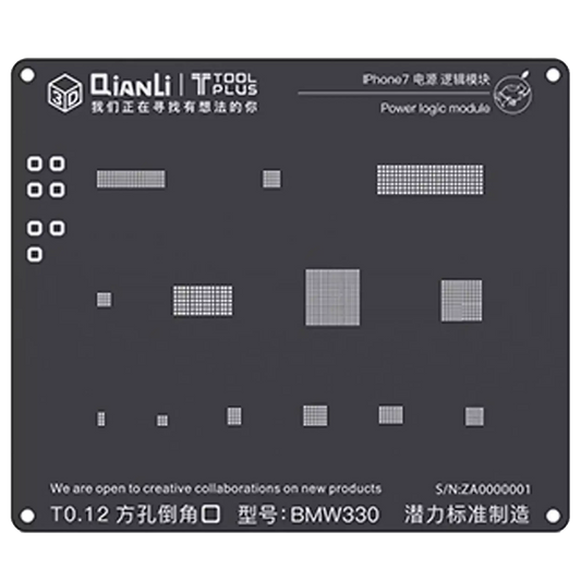 3D Power Logic iBlack Stencil For iPhone 7 (BMW330) (Qianli)
