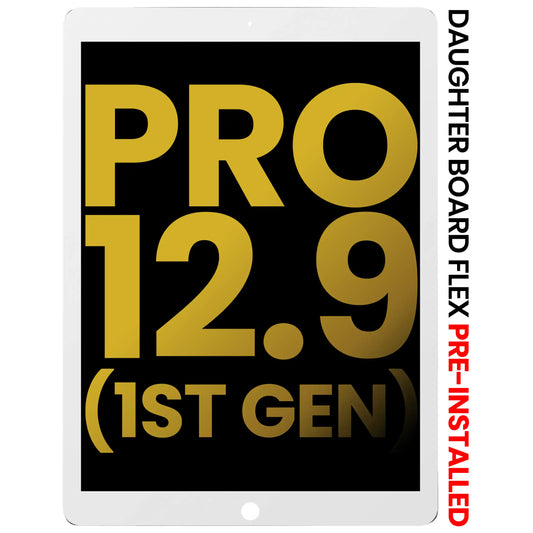 LCD Assembly With Digitizer & Daughter Board Flex Pre-Installed For iPad Pro 12.9" 1st Gen (2015) (Refurbished) (White)