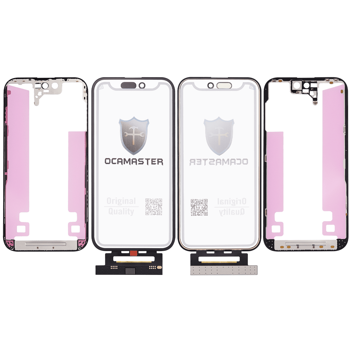 4 in 1 Short Flex (Digitizer Touch With Glass + OCA + Frame Pre-installed) For iPhone 14 Pro (OCA Master)