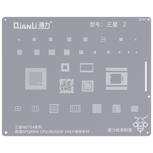 Bumblebee Stencil (QS41) For Samsung Galaxy Note 4 (Qualcomm APQ8084) (CPU / BGA529 / EMCP) Universal Series (Qianli)