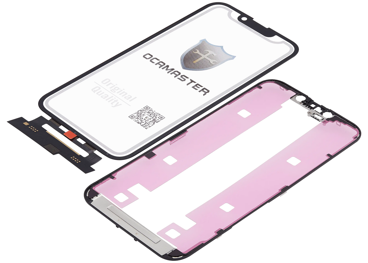 4 in 1 Short Flex (Digitizer Touch With Glass + OCA + Frame Pre-installed) For iPhone 14 (OCA Master)