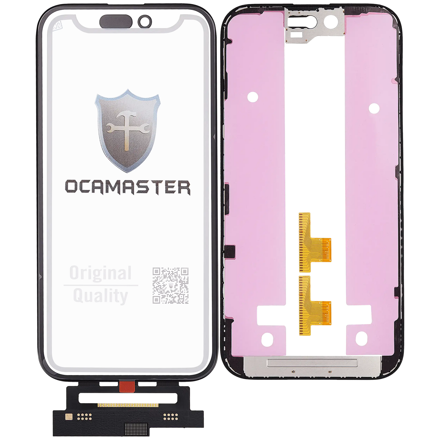4 in 1 Short Flex (Digitizer Touch With Glass + OCA + Frame Pre-installed) For iPhone 15 (OCA Master)