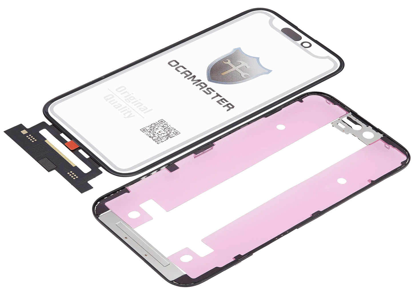 4 in 1 Short Flex (Digitizer Touch With Glass + OCA + Frame Pre-installed) For iPhone 15 (OCA Master)