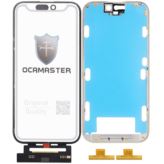 4 in 1 Short Flex (Digitizer Touch With Glass + OCA + Frame Pre-installed) For iPhone 15 Pro (OCA Master)