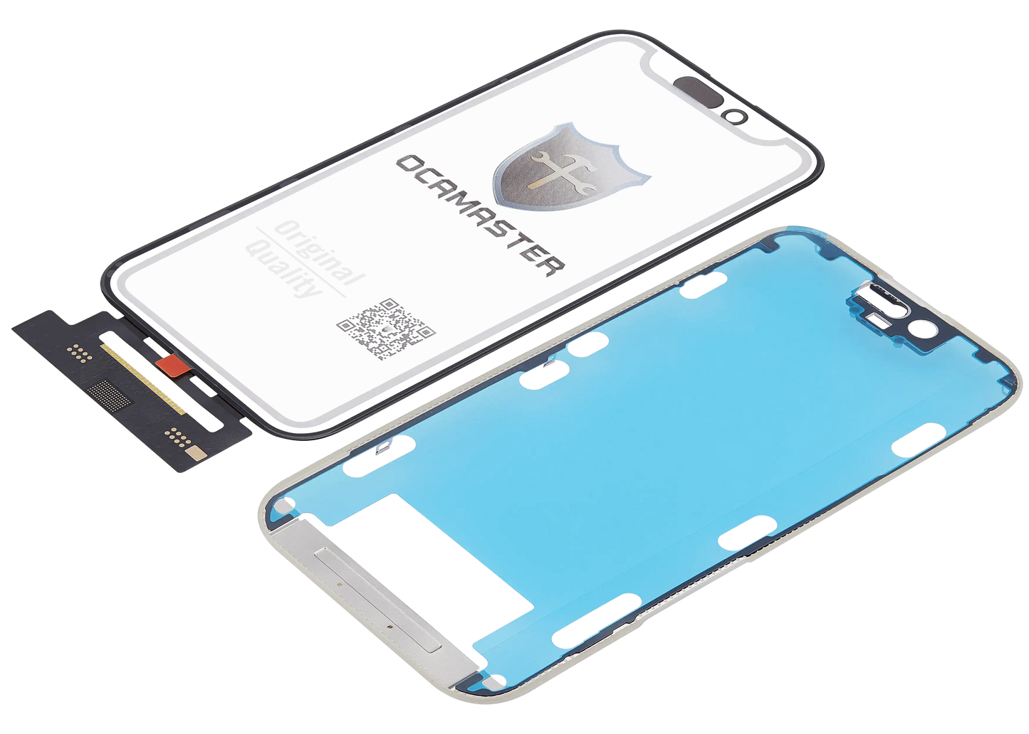 4 in 1 Short Flex (Digitizer Touch With Glass + OCA + Frame Pre-installed) For iPhone 15 Pro (OCA Master)