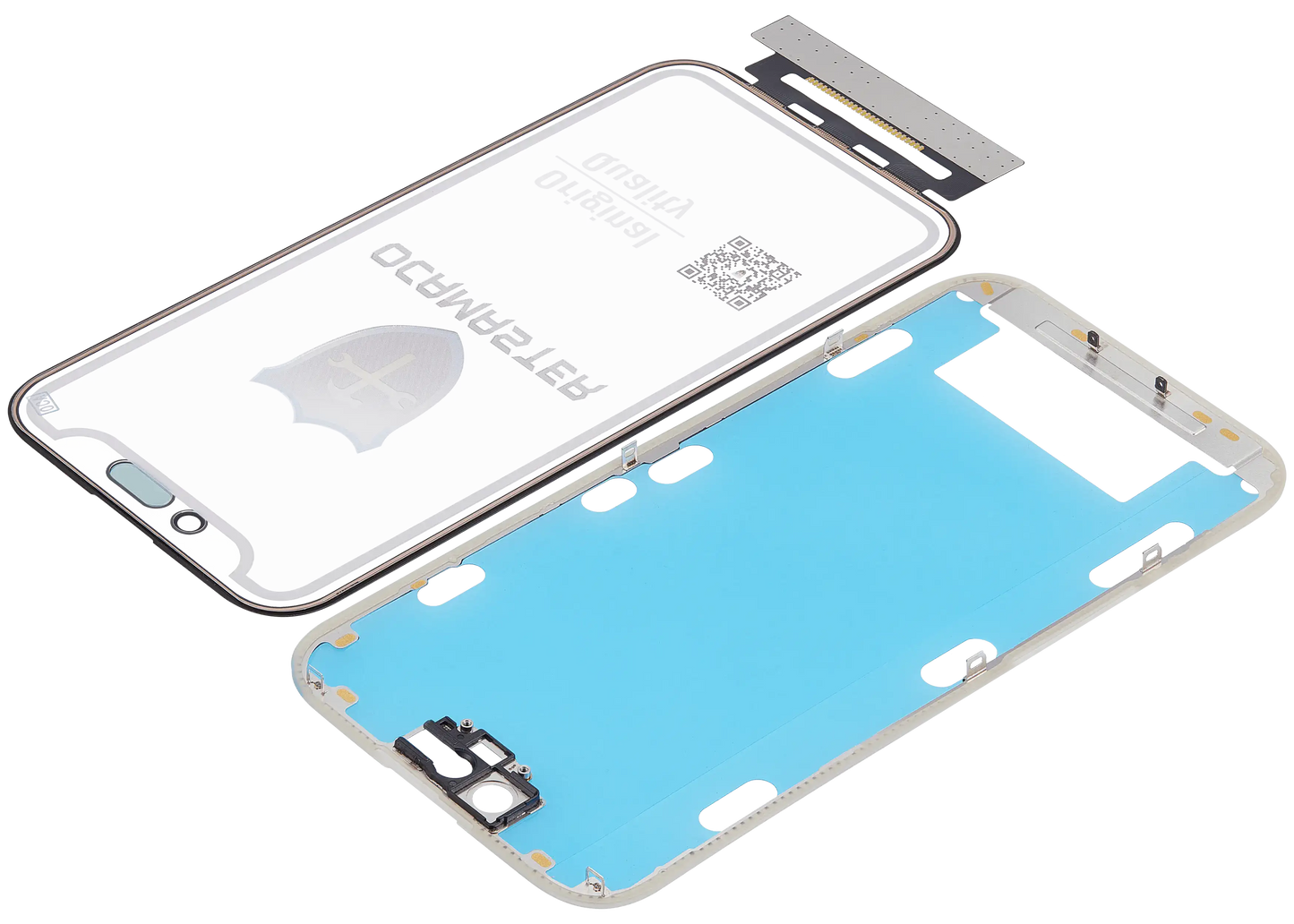 4 in 1 Short Flex (Digitizer Touch With Glass + OCA + Frame Pre-installed) For iPhone 15 Pro (OCA Master)