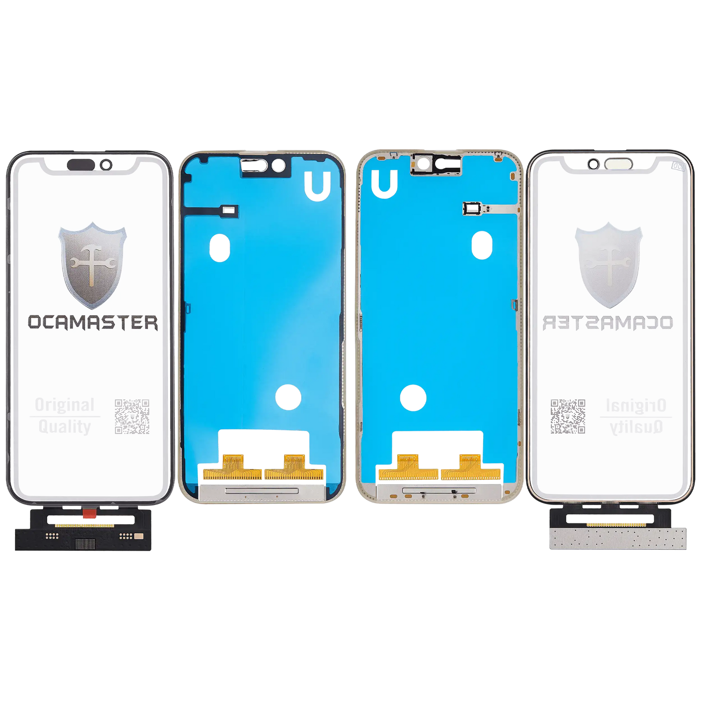 4 in 1 Short Flex (Digitizer Touch With Glass + OCA + Frame Pre-installed) For iPhone 15 Pro Max (OCA Master)