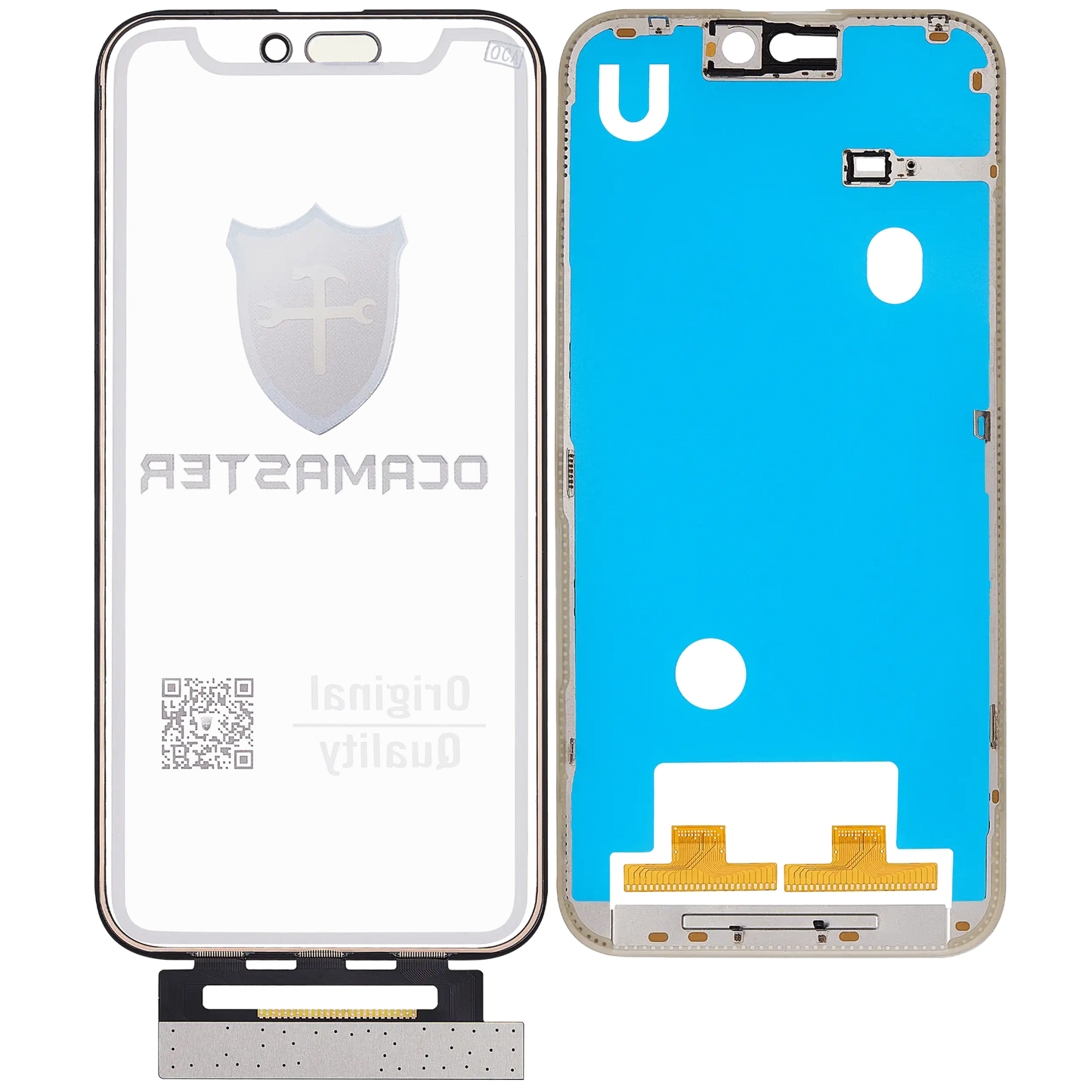4 in 1 Short Flex (Digitizer Touch With Glass + OCA + Frame Pre-installed) For iPhone 15 Pro Max (OCA Master)