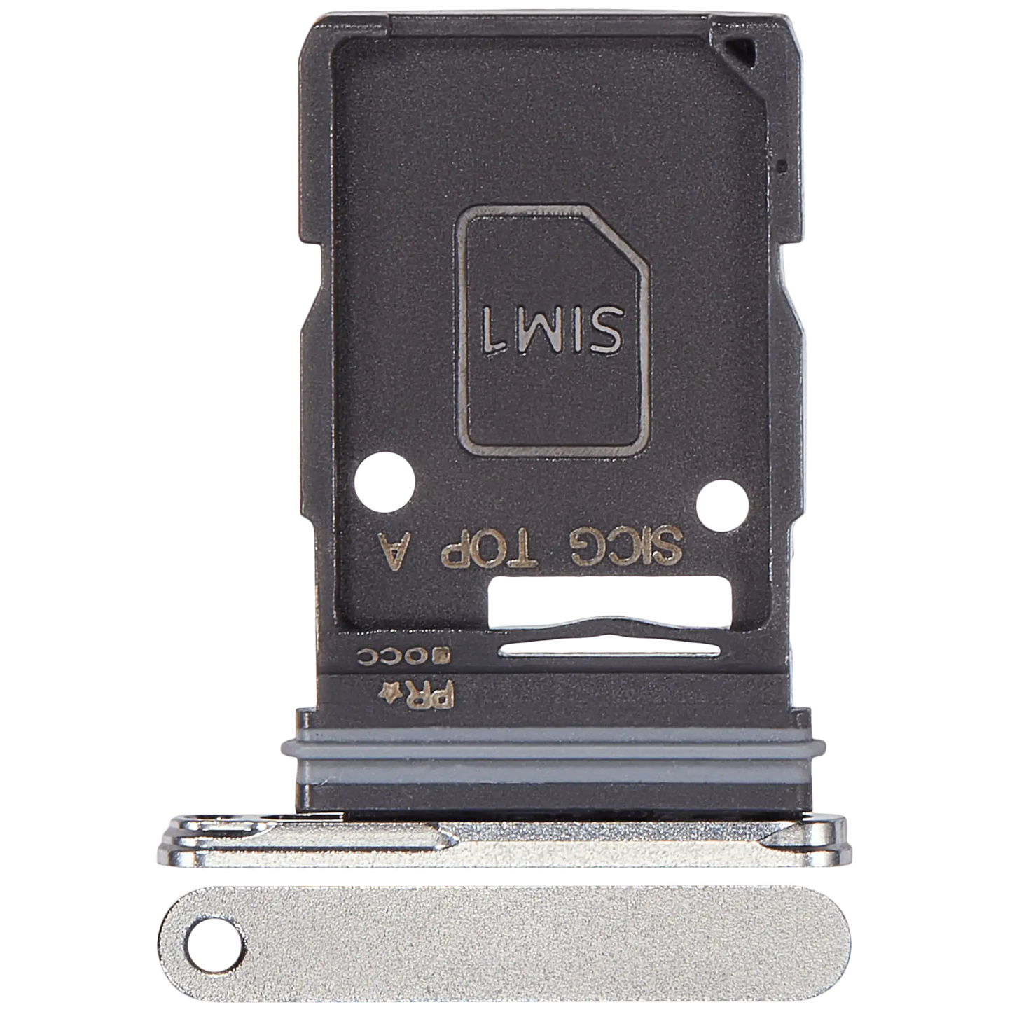 Single Sim Card Tray For Samsung Galaxy S25 Edge (S937) (Premium) (Titanium Silver)