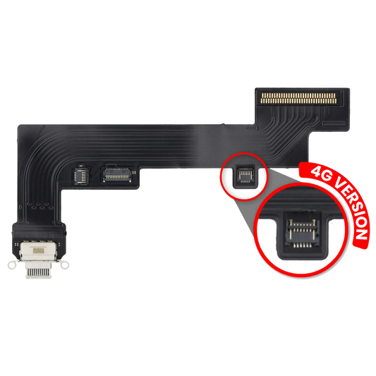 Charging Port Flex Cable For iPad Air 4 / iPad Air 5 (Cellular) (Aftermarket Plus) (White)