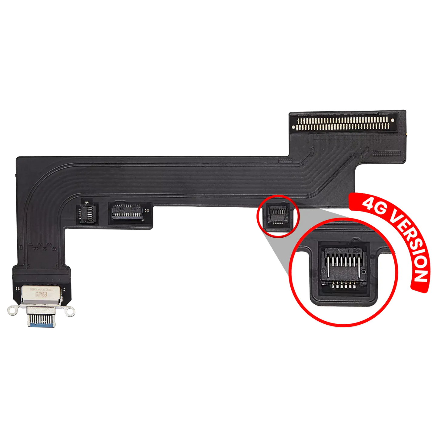 Charging Port Flex Cable For iPad Air 5 (Cellular) (Aftermarket Plus) (Blue)