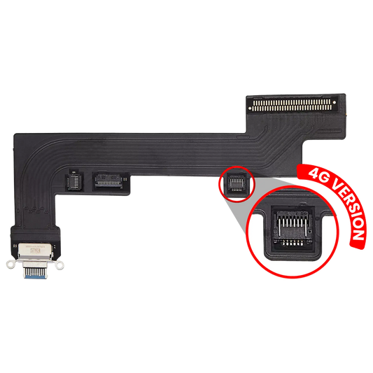 Charging Port Flex Cable For iPad Air 5 (Cellular) (Aftermarket Plus) (Blue)