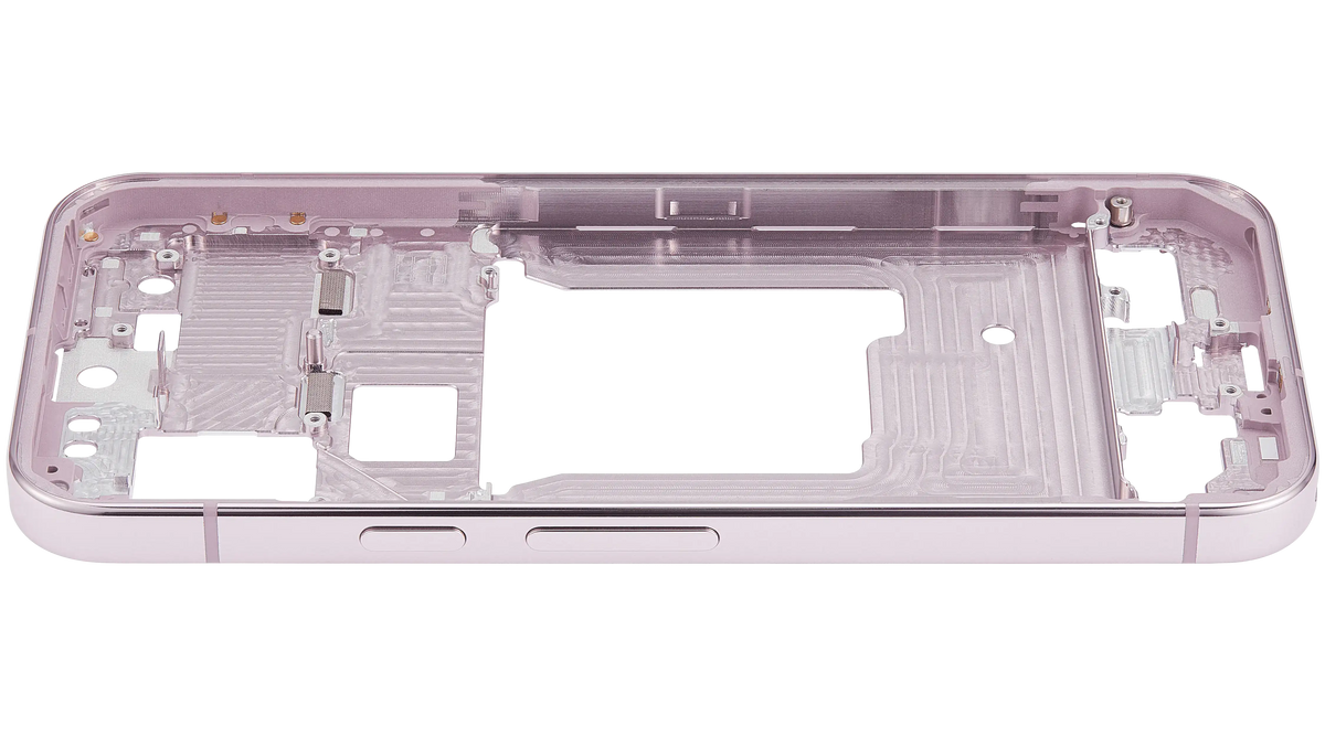 Mid-Frame Housing For Google Pixel 9 Pro (US Version) (Rose Quartz) - repair component detailed angle