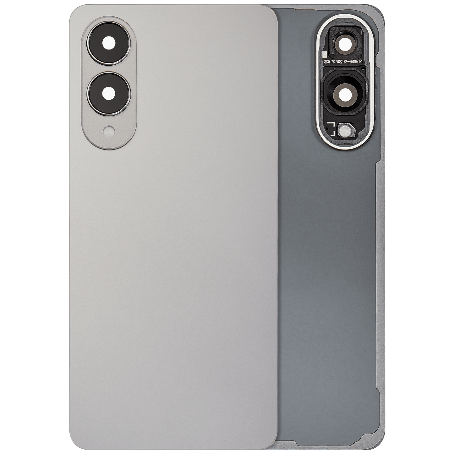 Back Cover Glass With Camera Lens For Samsung Galaxy S25 Edge (No Logo) (Aftermarket Plus) (Titanium Silver)