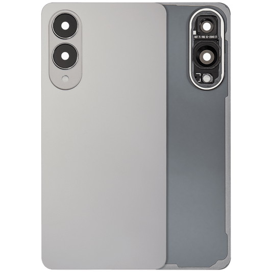 Back Cover Glass With Camera Lens For Samsung Galaxy S25 Edge (No Logo) (Aftermarket Plus) (Titanium Silver)