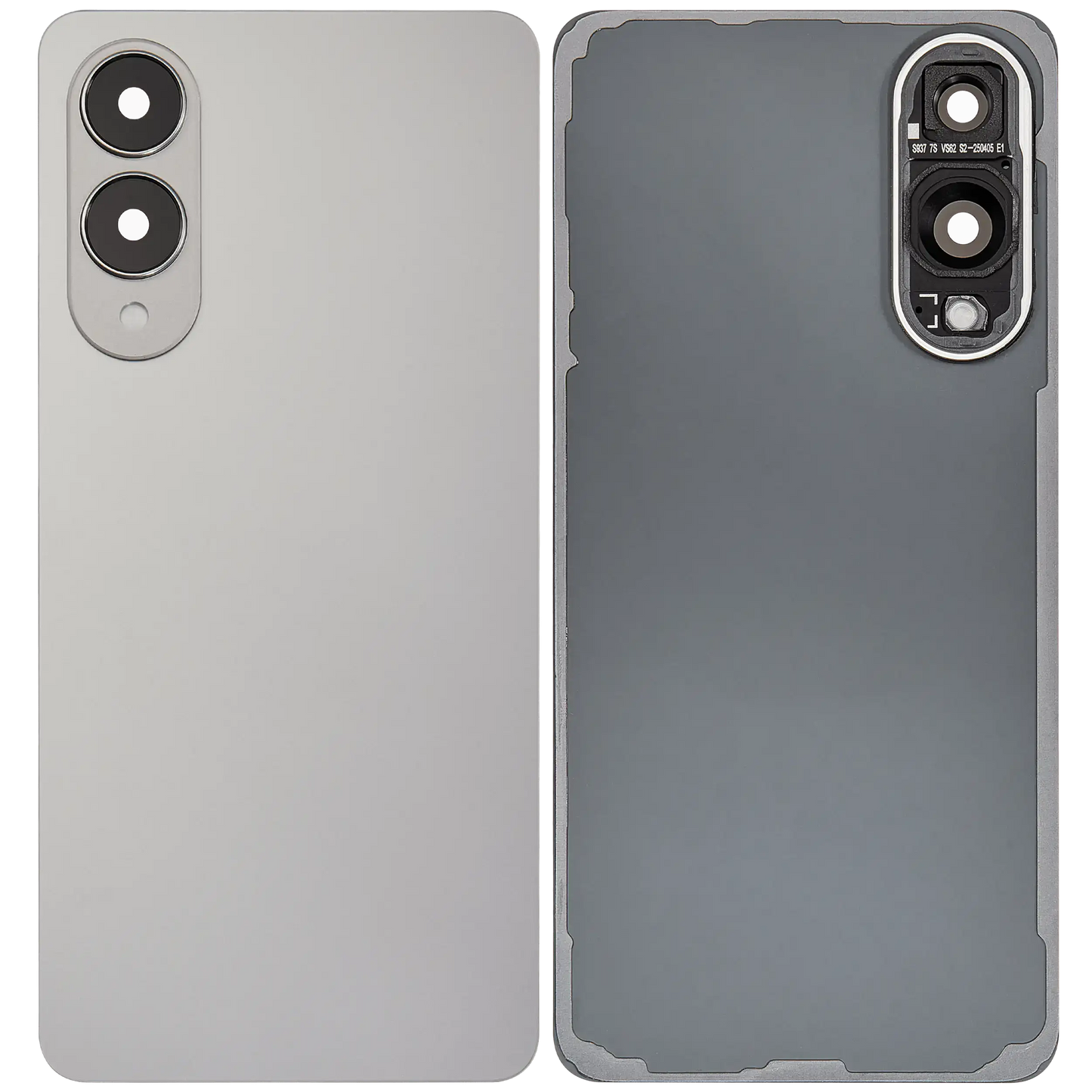 Back Cover Glass With Camera Lens For Samsung Galaxy S25 Edge (No Logo) (Aftermarket Plus) (Titanium Silver)