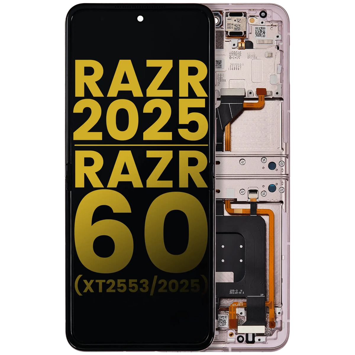 OLED Assembly With Frame For Motorola Razr 2025 / Razr 60 (XT2553 / 2025) (Refurbished) - Motorola replacement part image 1
