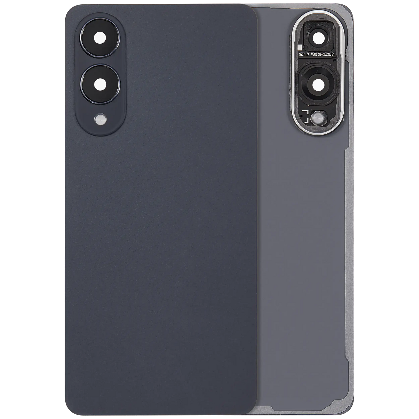 Back Cover Glass With Camera Lens For Samsung Galaxy S25 Edge (No Logo) (Aftermarket Plus) (Titanium Jetblack)