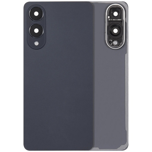 Back Cover Glass With Camera Lens For Samsung Galaxy S25 Edge (No Logo) (Aftermarket Plus) (Titanium Jetblack)