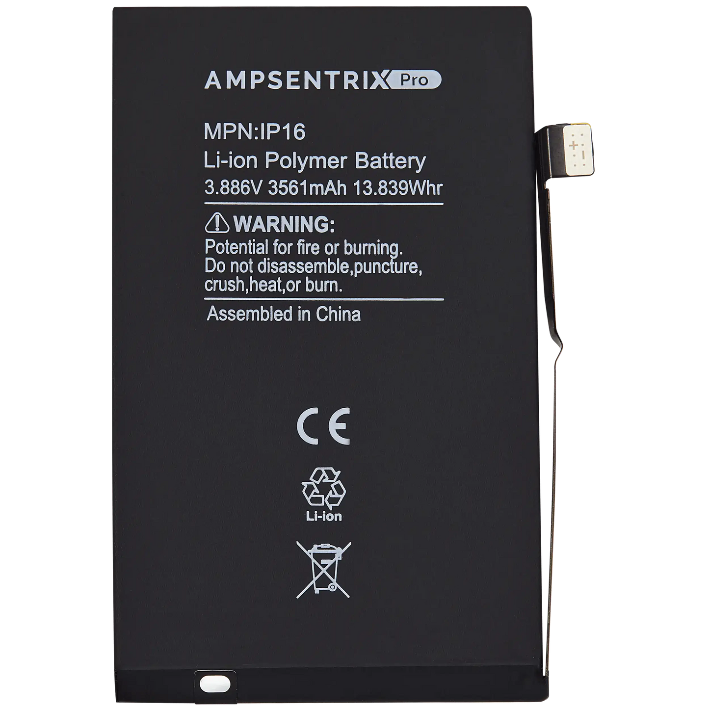 Replacement Battery For iPhone 16 (AmpSentrix Pro)