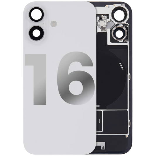 Back Glass w/ MagSafe Magnet & NFC & Flashlight Flex For iPhone 16 (Used OEM Pull: Grade B) (White)
