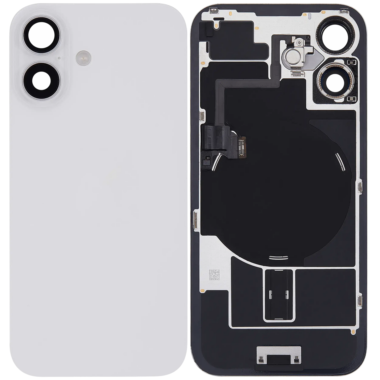 Back Glass w/ MagSafe Magnet & NFC & Flashlight Flex For iPhone 16 (Used OEM Pull: Grade A) (White)