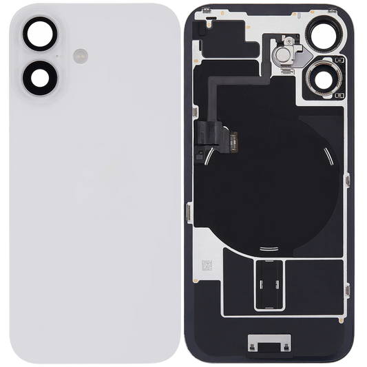 Back Glass w/ MagSafe Magnet & NFC & Flashlight Flex For iPhone 16 (Used OEM Pull: Grade A) (White)