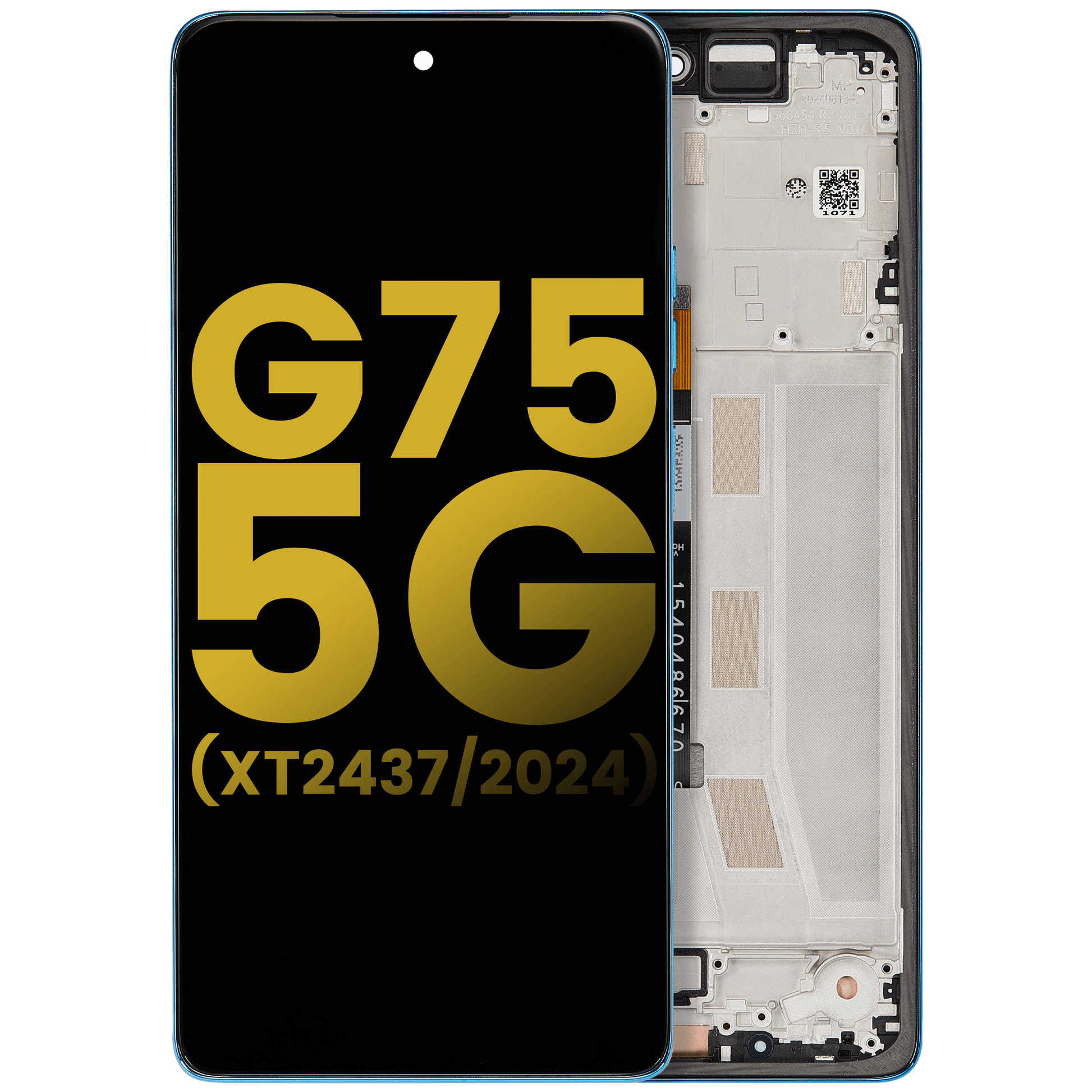 LCD Assembly With Frame For Motorola Moto G75 5G (XT2437 / 2024) (Refurbished) (Aqua Blue) replacement part SKU 107282225915 image 1