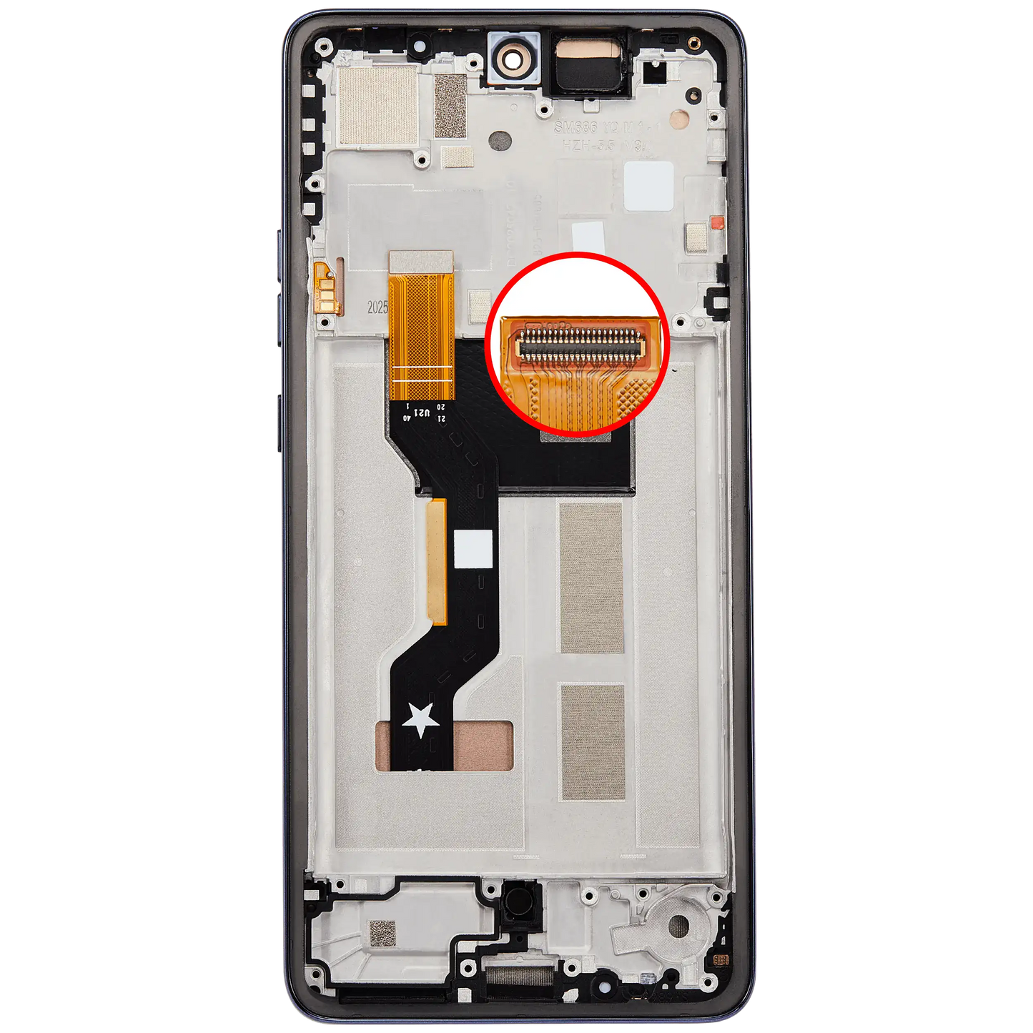 OLED Assembly With Frame For Motorola Moto G86 / G86 Power 5G (XT2527 / 2025) (Refurbished) (Spellbound) replacement part SKU 107282226000 image 9