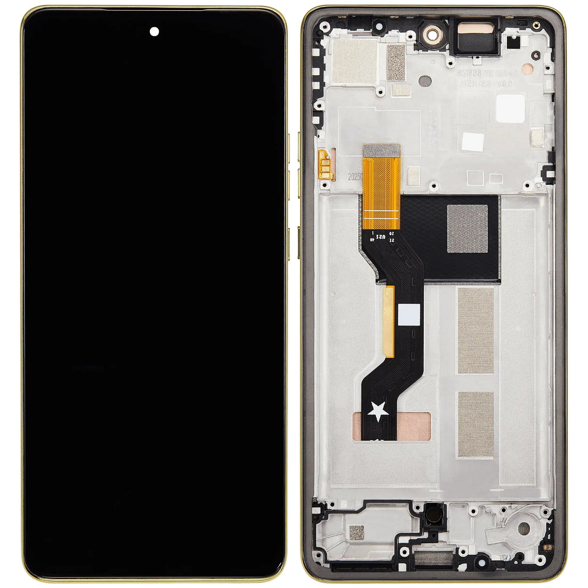 OLED Assembly With Frame For Motorola Moto G86 / G86 Power 5G (XT2527 / 2025) (Refurbished) (Golden Cypress) replacement part SKU 107282226001 image 7