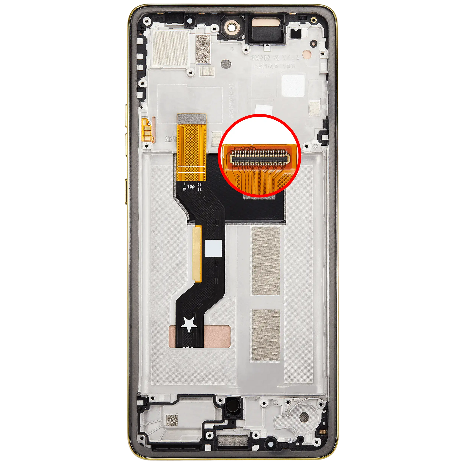 OLED Assembly With Frame For Motorola Moto G86 / G86 Power 5G (XT2527 / 2025) (Refurbished) (Golden Cypress) replacement part SKU 107282226001 image 9