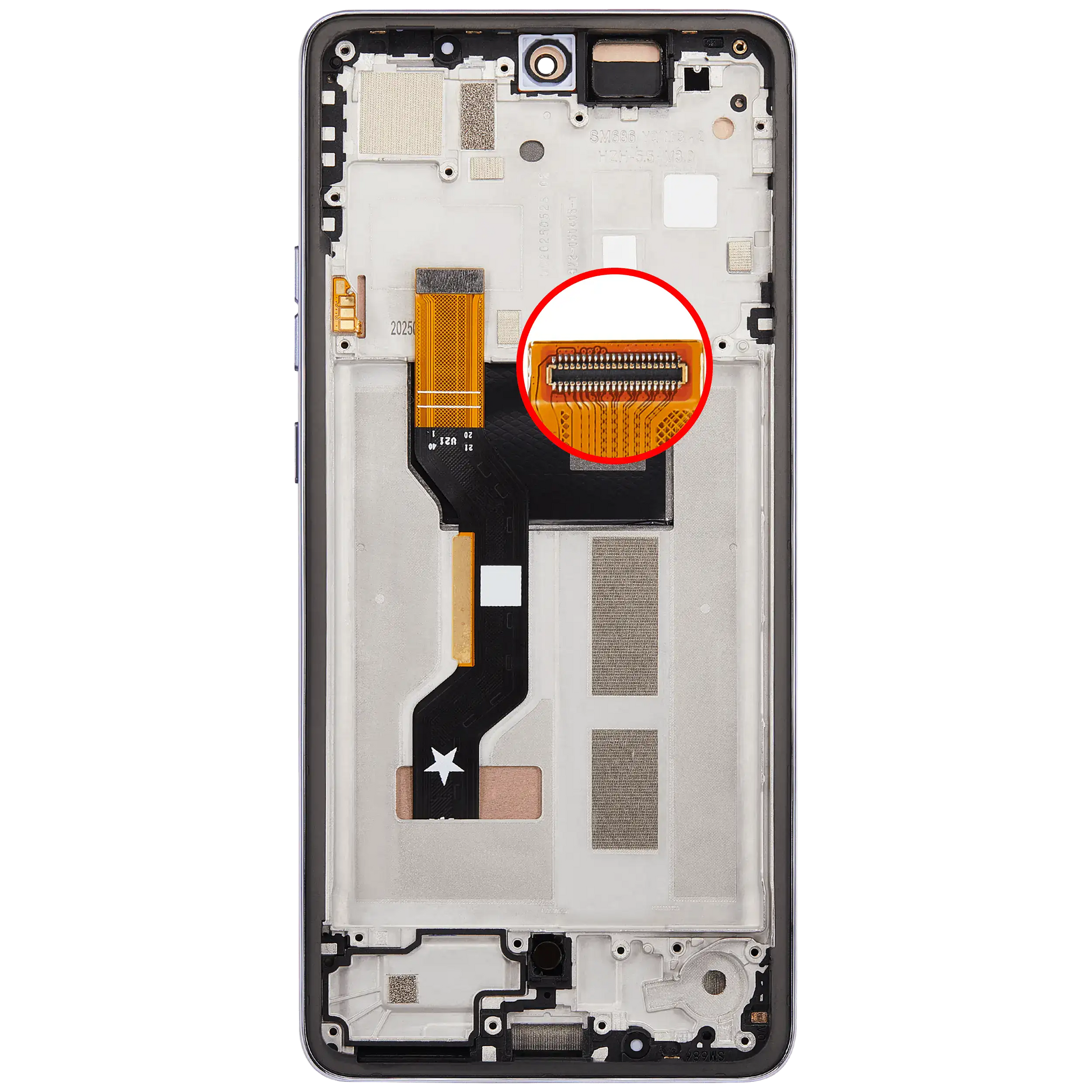 OLED Assembly With Frame For Motorola Moto G86 / G86 Power 5G (XT2527 / 2025) (Refurbished) (Cosmic Sky) replacement part SKU 107282226002 image 9