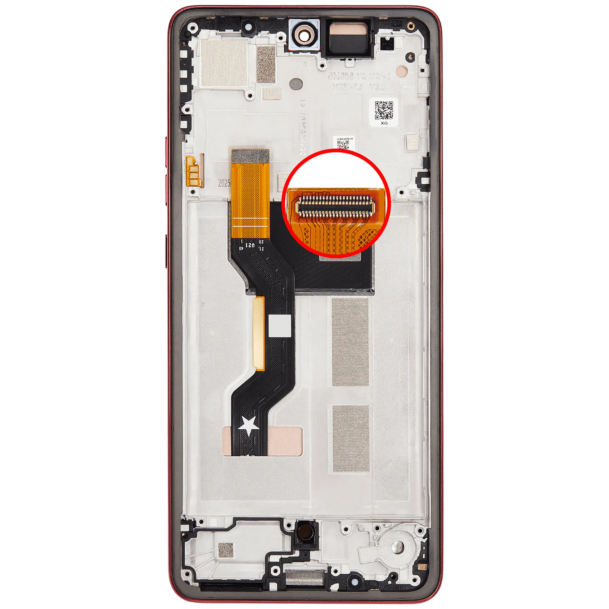 OLED Assembly With Frame For Motorola Moto G86 / G86 Power 5G (XT2527 / 2025) (Refurbished) (Chrysanthemum) replacement part SKU 107282226003 image 9