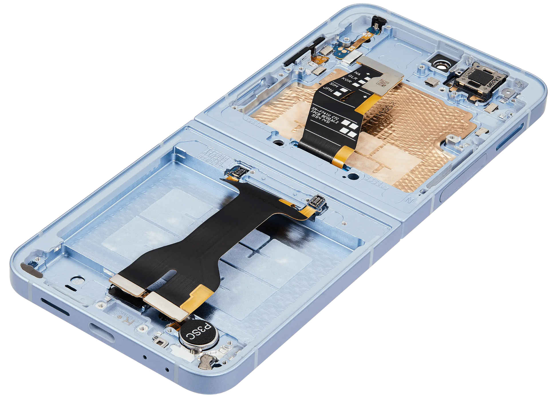 Inner OLED Assembly With Frame For Samsung Galaxy Z Flip 6 (F741) (US & International) (Refurbished) (Blue)