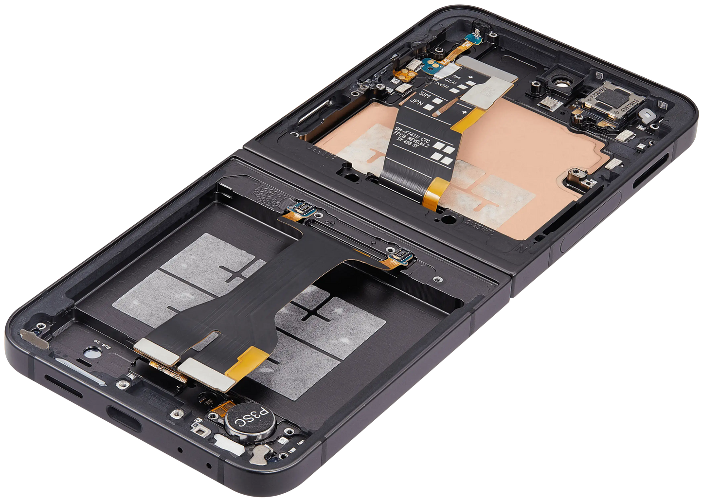 Inner OLED Assembly With Frame For Samsung Galaxy Z Flip 6 (F741) (US & International) (Refurbished) (Black)