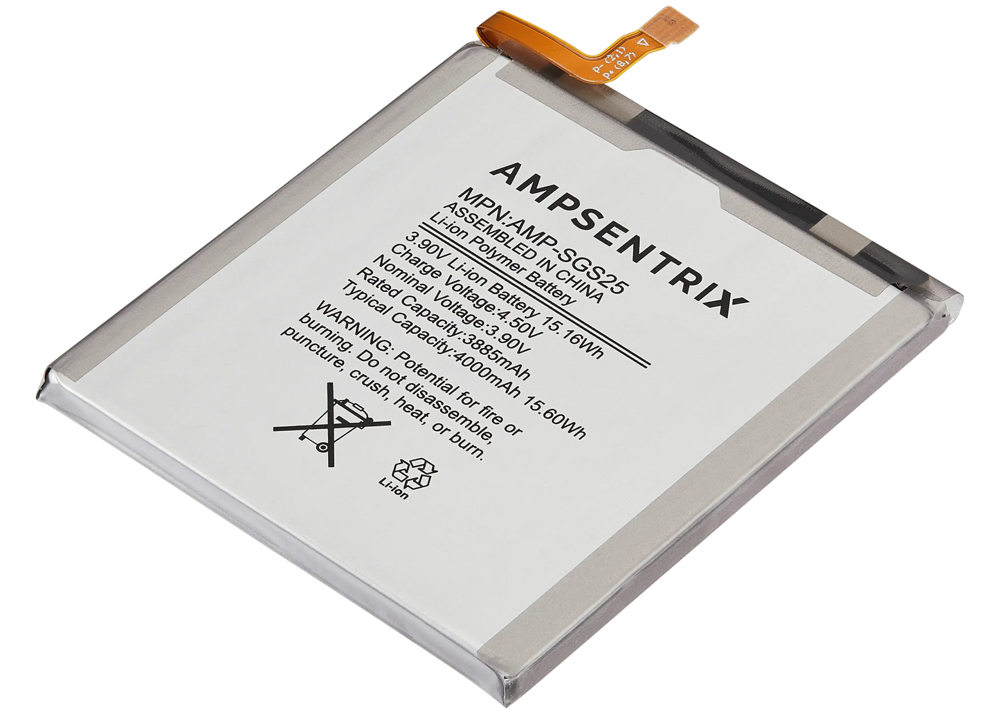 Replacement Battery For Samsung Galaxy S25 (AmpSentrix Pro)