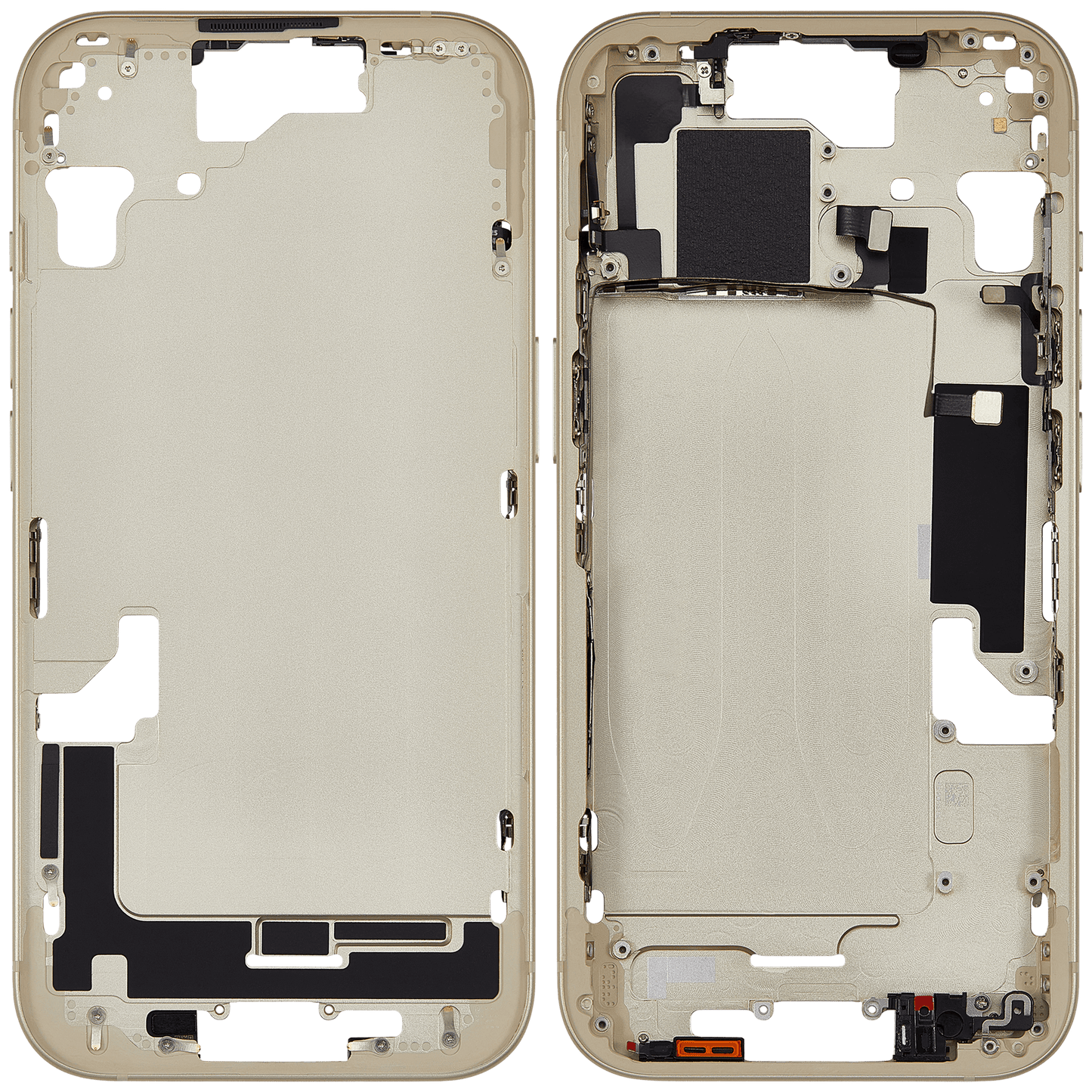 Mid-Frame Housing W/ Small Parts For iPhone 15 (US Version) (Used OEM Pull: Grade A) (Yellow)