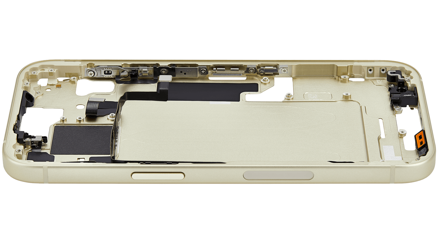 Mid-Frame Housing W/ Small Parts For iPhone 15 (US Version) (Used OEM Pull: Grade A) (Yellow)