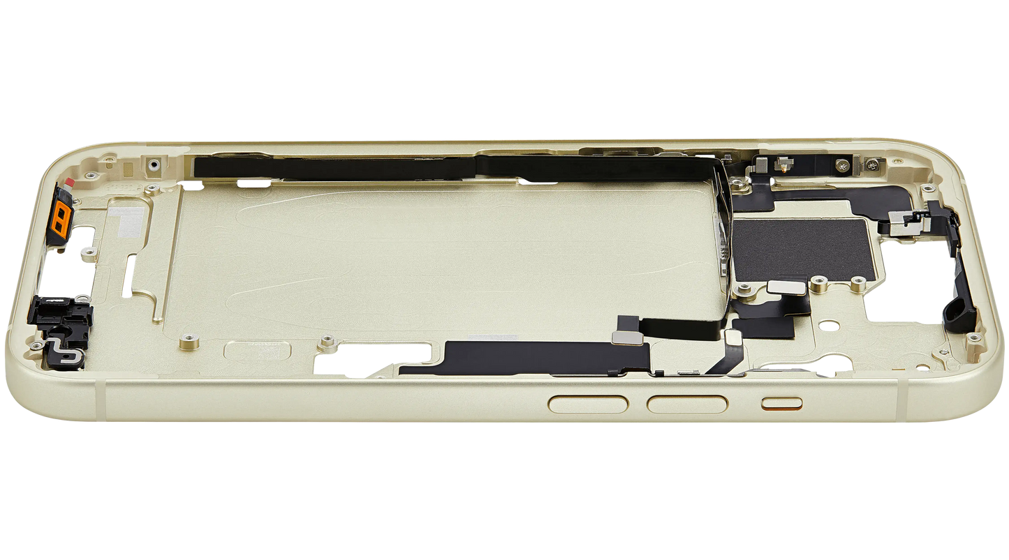 Mid-Frame Housing W/ Small Parts For iPhone 15 (US Version) (Used OEM Pull: Grade A) (Yellow)