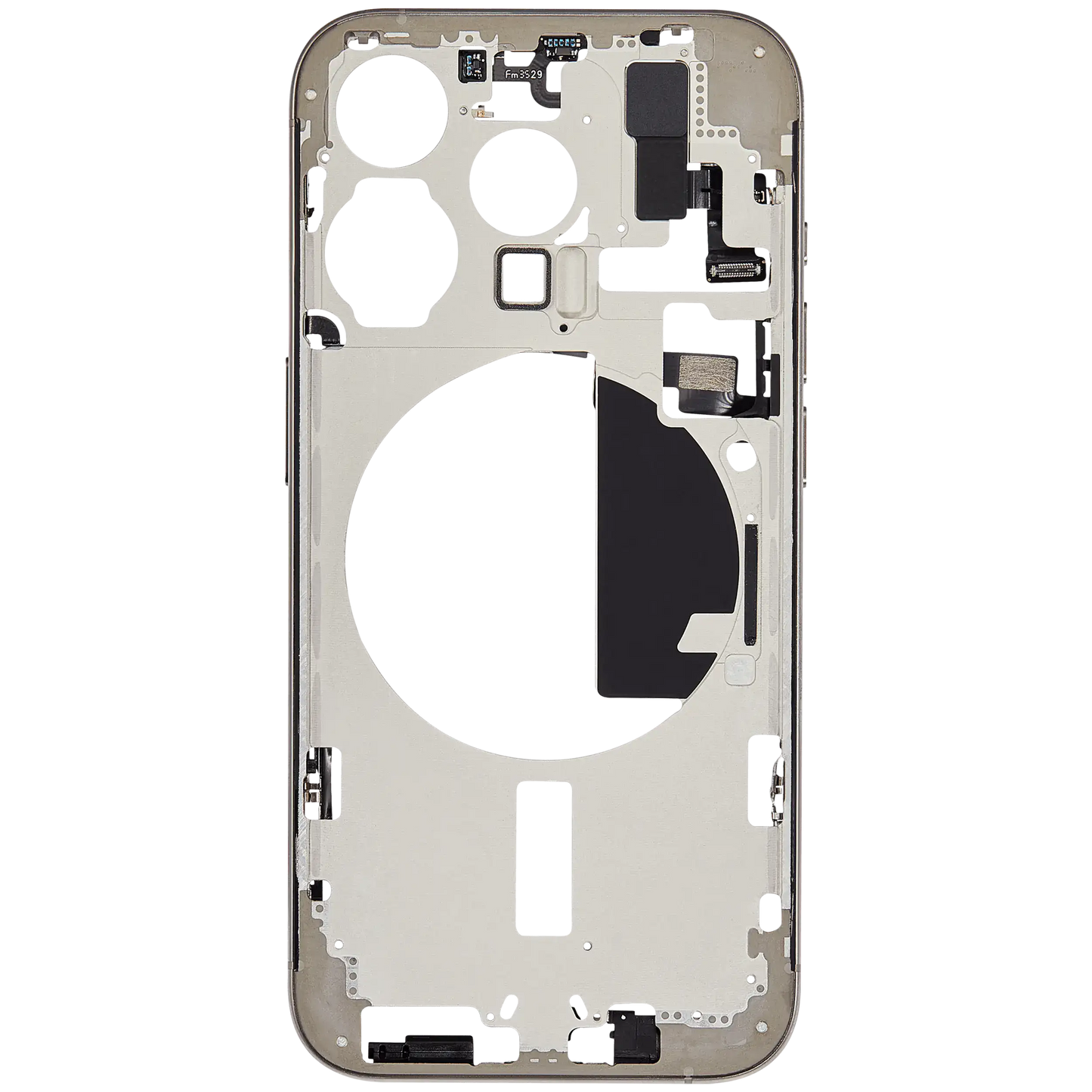 Mid-Frame Housing W/ Small Parts For iPhone 15 Pro (EU / Global Version) (Used OEM Pull: Grade B) (Natural Titanium)
