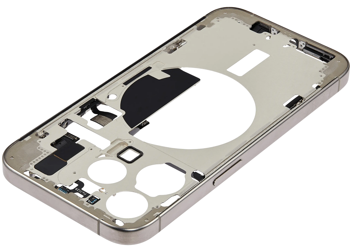 Mid-Frame Housing W/ Small Parts For iPhone 15 Pro (EU / Global Version) (Used OEM Pull: Grade B) (Natural Titanium)