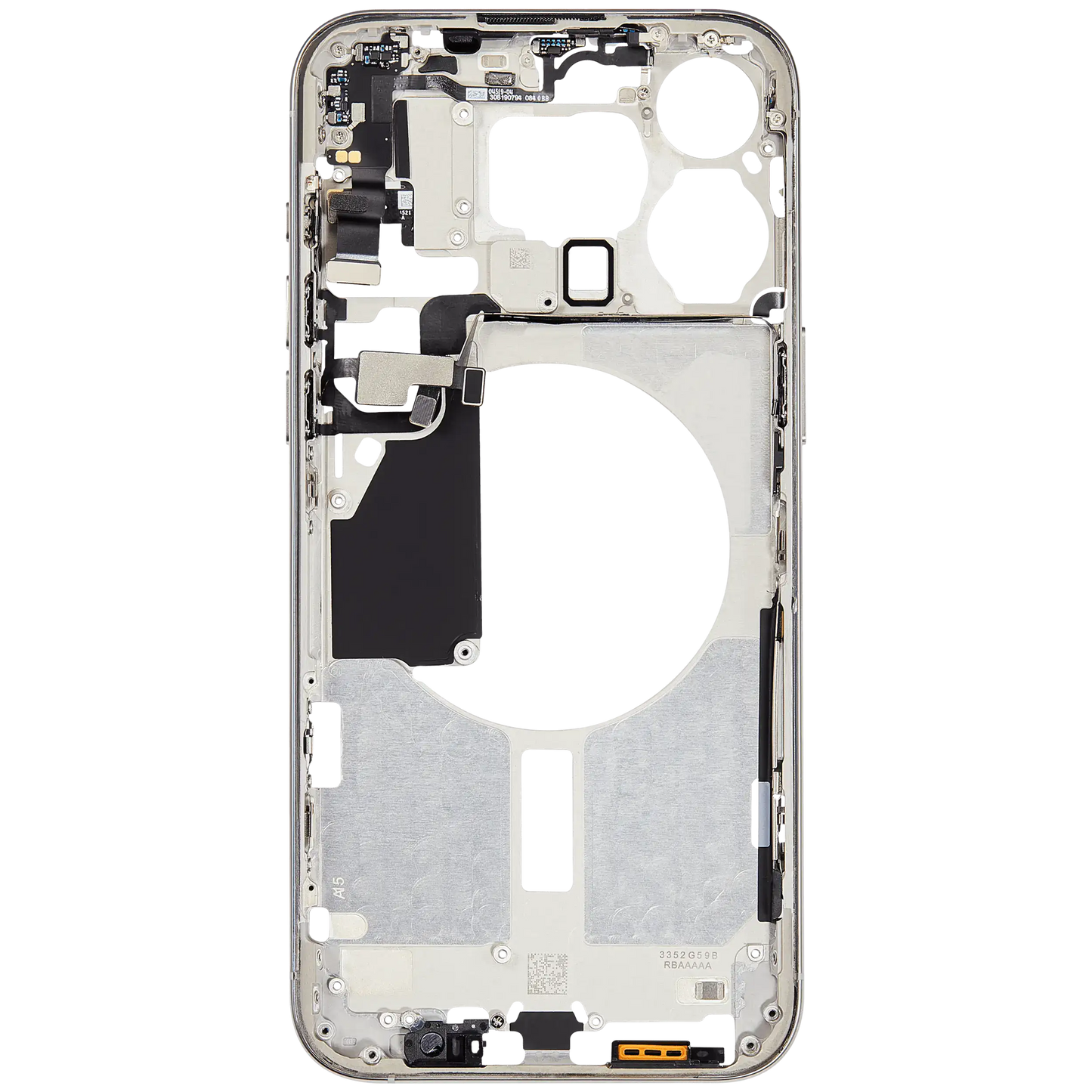 Mid-Frame Housing W/ Small Parts For iPhone 15 Pro Max (US Version) (Aftermarket Plus) (White Titanium)