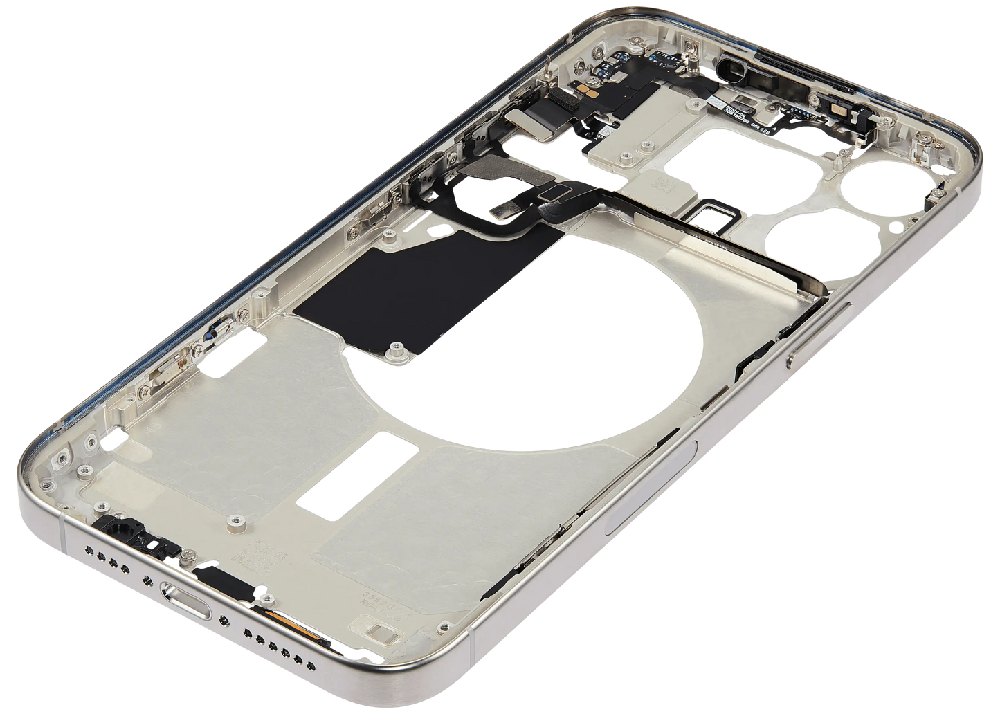 Mid-Frame Housing W/ Small Parts For iPhone 15 Pro Max (US Version) (Aftermarket Plus) (White Titanium)