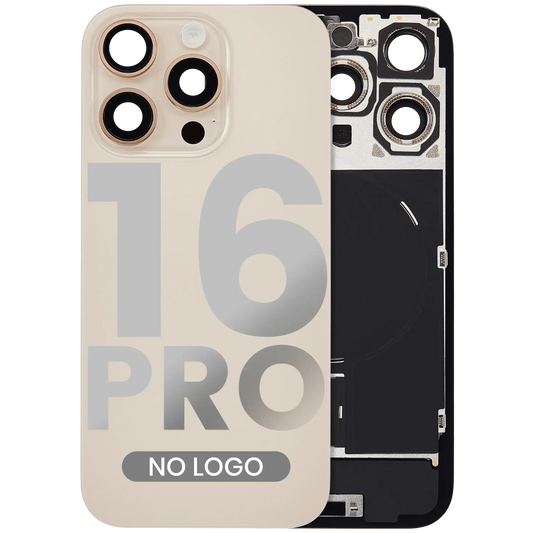 Back Glass w/ MagSafe Magnet & NFC & Flashlight Flex For iPhone 16 Pro (Aftermarket) (Desert Titanium) (No Logo)