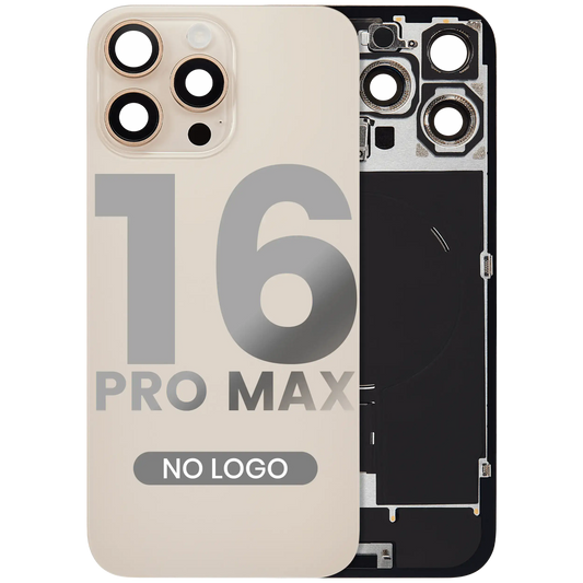 Back Glass w/ MagSafe Magnet & NFC & Flashlight Flex For iPhone 16 Pro Max (Aftermarket) (Desert Titanium) (No Logo)