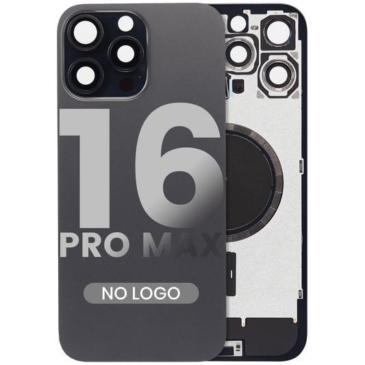 Back Glass w/ MagSafe Magnet For iPhone 16 Pro Max (Aftermarket) (Black Titanium) (No Logo)