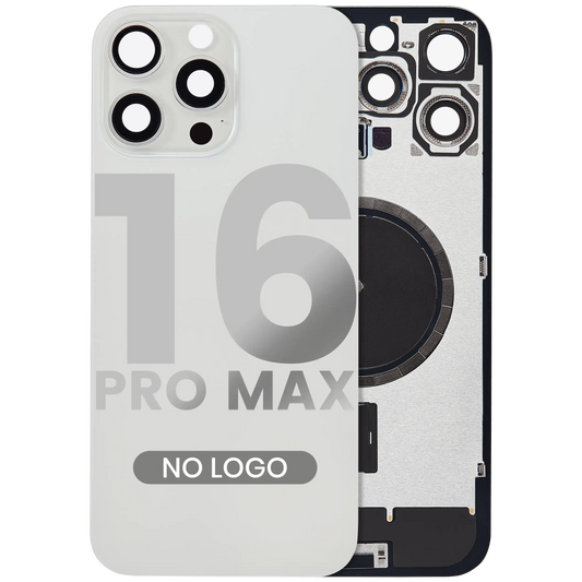 Back Glass w/ MagSafe Magnet For iPhone 16 Pro Max (Aftermarket) (White Titanium) (No Logo)
