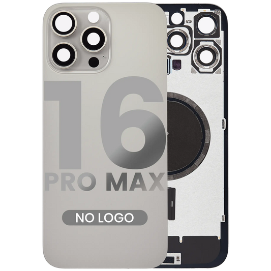 Back Glass w/ MagSafe Magnet For iPhone 16 Pro Max (Aftermarket) (Natural Titanium) (No Logo)